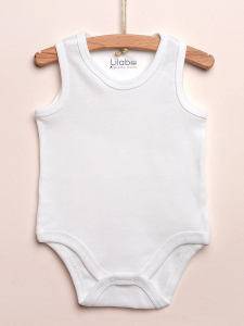 %100 Organik 5li Beyaz Atlet Bebek Body Zıbın - 2