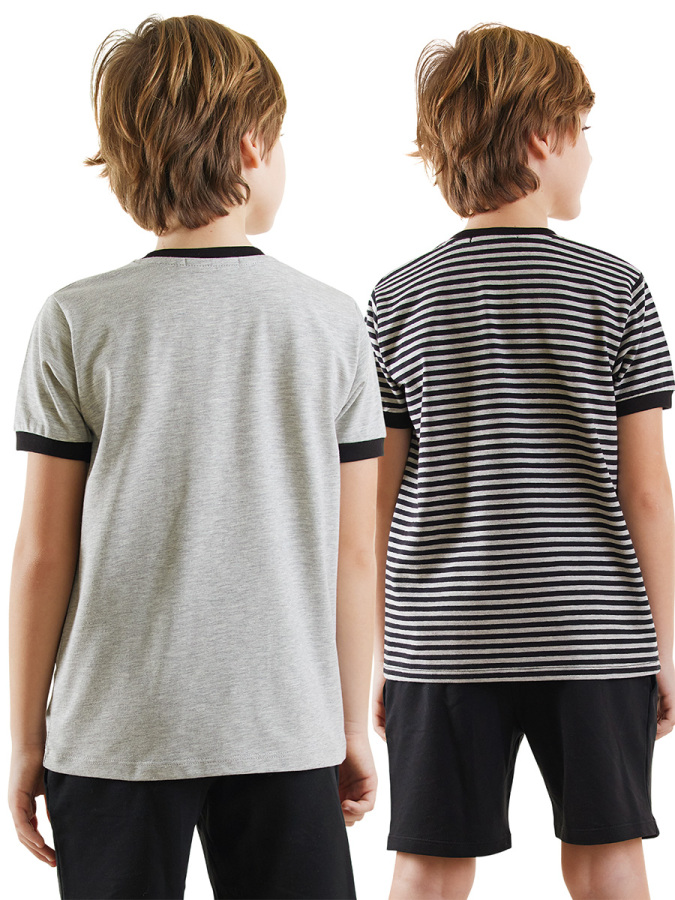 2 Pack Boy Black&Grey T-shirts Pirate - 2