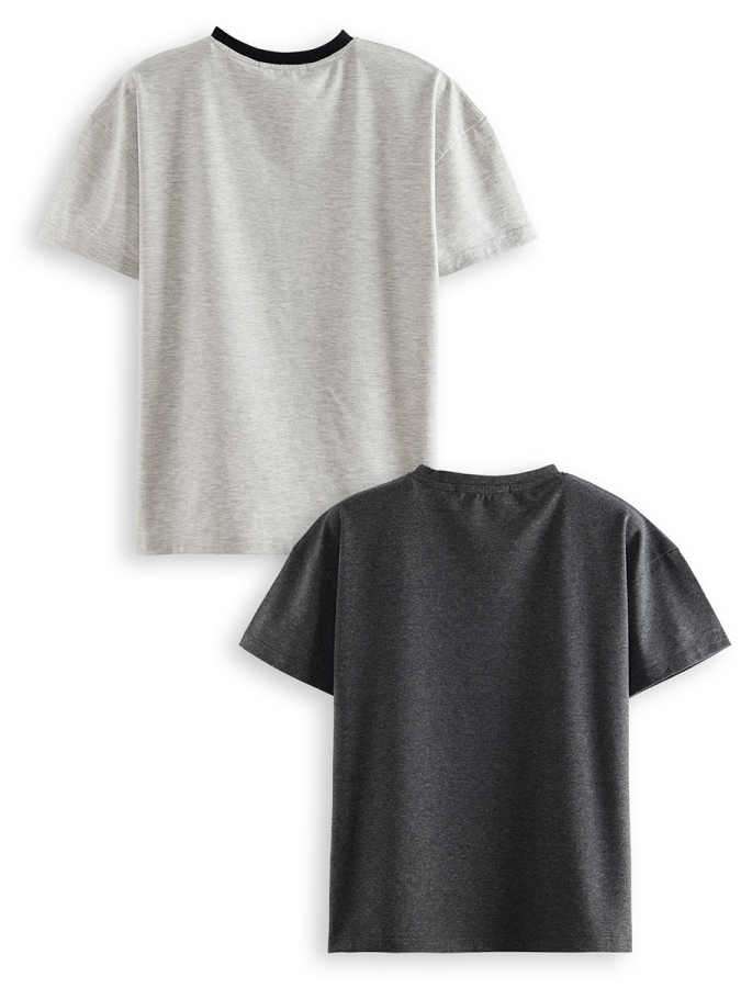 2 Pack Boy Black&Grey T-shirts - 4