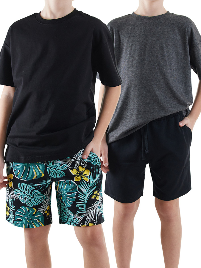 2 Pack Boy Black&Hawaii Shorts - 1