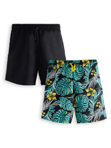 2 Pack Boy Black&Hawaii Shorts - 3