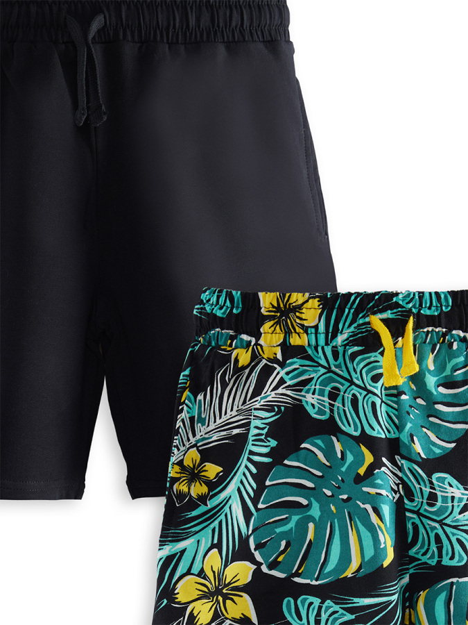 2 Pack Boy Black&Hawaii Shorts - 5