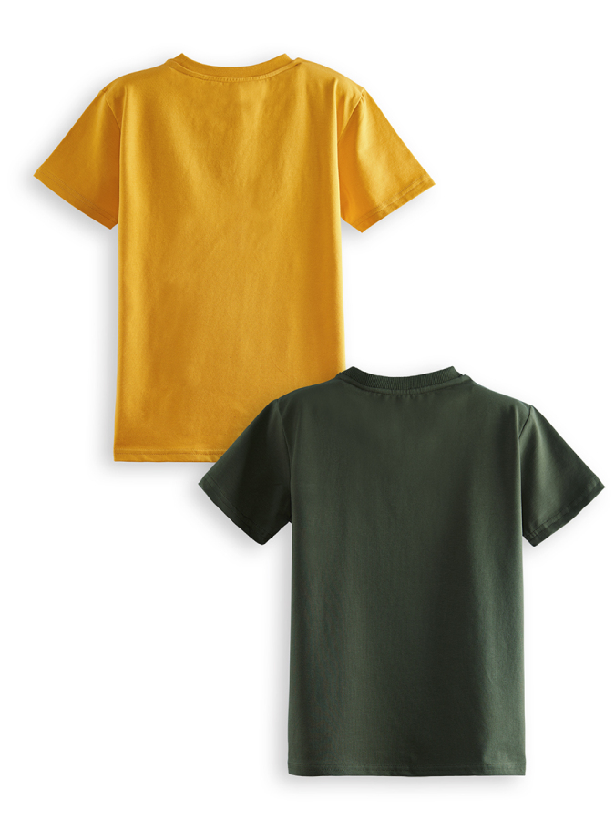 2 Pack Boy Khaki&Mustard T-shirts - 4