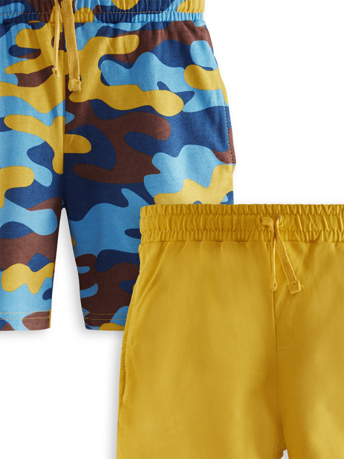 2 Pack Boy Mustard&Camo Shorts - 5