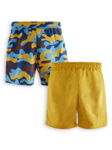 2 Pack Boy Mustard&Camo Shorts - 4