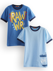 2 Pack Boy Navy Blue&Blue T-shirts - 3