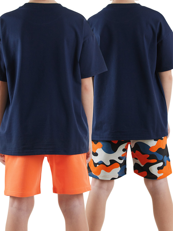 2 Pack Boy Orange&Camo Shorts - 2