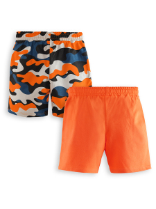2 Pack Boy Orange&Camo Shorts - 4