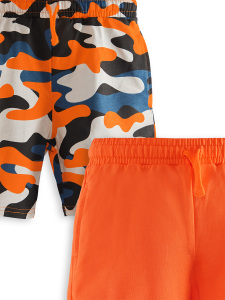 2 Pack Boy Orange&Camo Shorts - 5