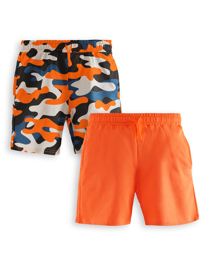 2 Pack Boy Orange&Camo Shorts - 3