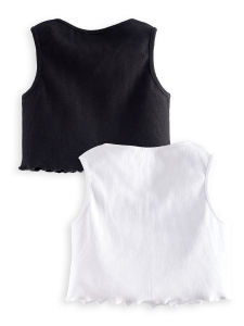 2 Pack Girl Black&White Crop Tops - 3