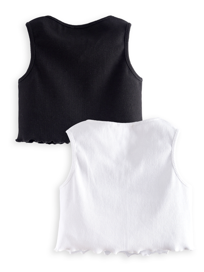 2 Pack Girl Black&White Crop Tops - 3