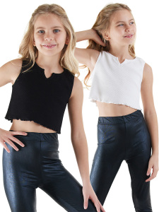 2 Pack Girl Black&White Crop Tops - Denokids