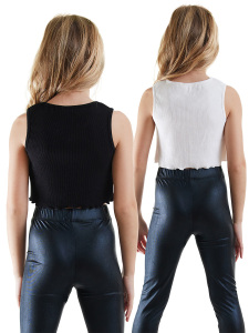 2 Pack Girl Black&White Crop Tops - 2