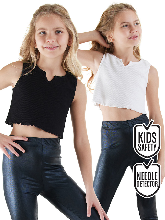 2 Pack Girl Black&White Crop Tops - 1