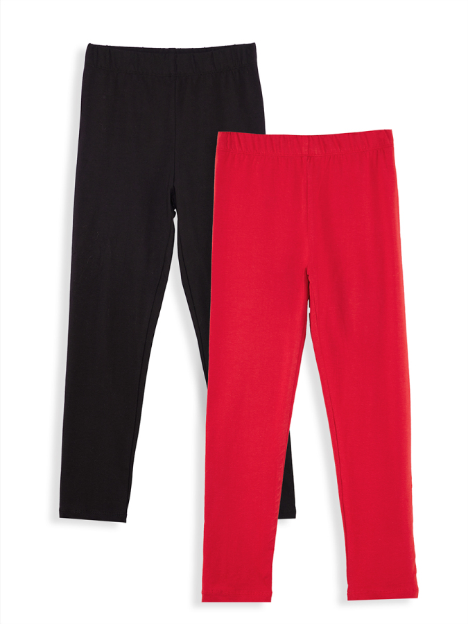 2-Pack Girl Leggings Black&Red - 3