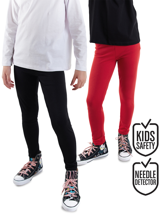 2-Pack Girl Leggings Black&Red - 1