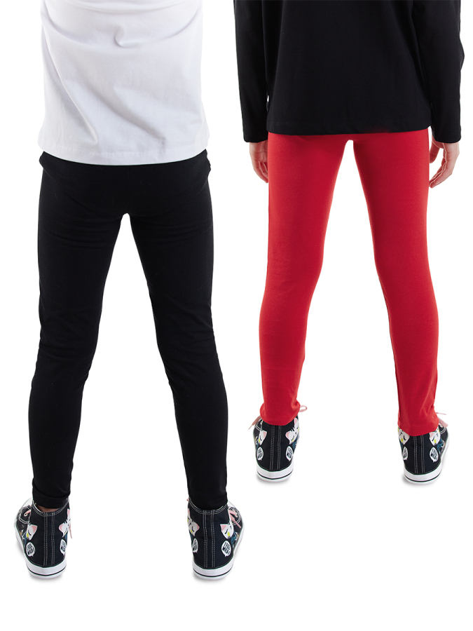 2-Pack Girl Leggings Black&Red - 2