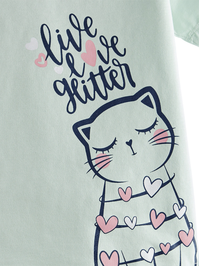 2 Pack Girl Pyjama Set Flowers - 1