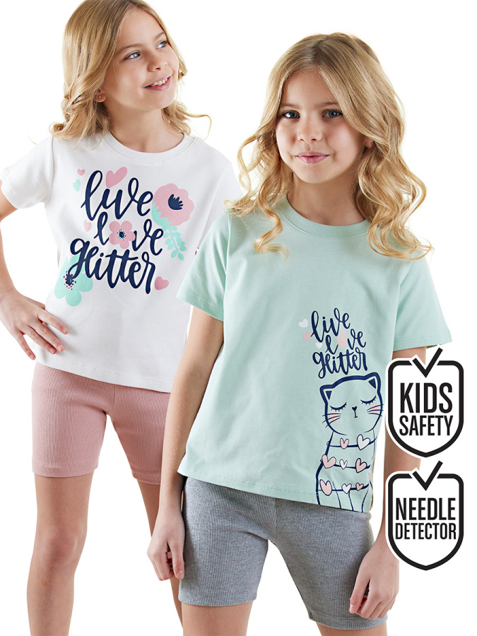 2 Pack Girl Pyjama Set Flowers - 1
