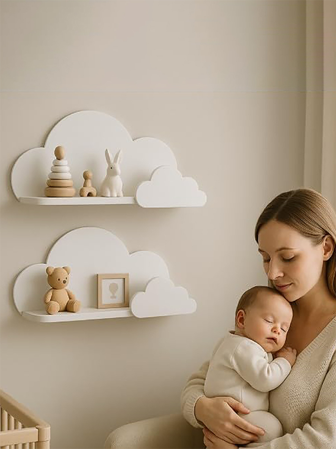 2’li Beyaz Bulut Raf Seti - 1