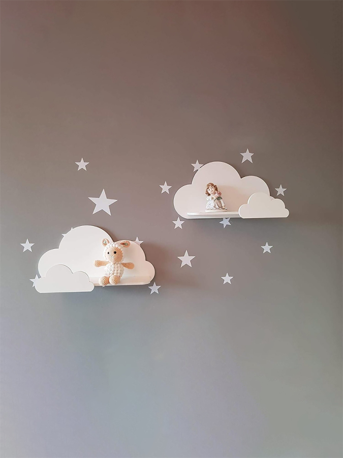 2’li Beyaz Bulut Raf Seti - 3