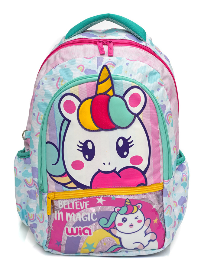 3 Bölmeli Unicorn Okul Sırt Çantası Turkuaz - 1