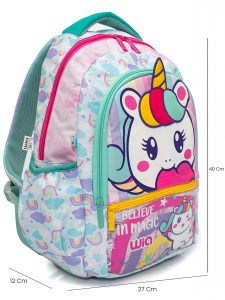 3 Bölmeli Unicorn Okul Sırt Çantası Turkuaz - 2