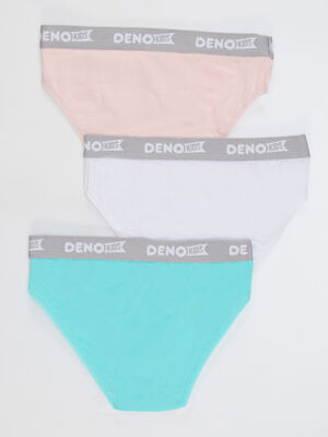 3 Pack Girls Pink&White&Mint Hipster Briefs