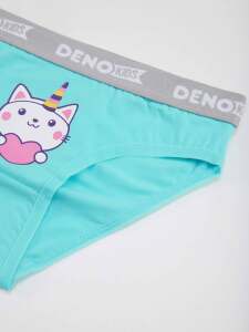 3 Pack Girls Pink&White&Mint Hipster Briefs - 3