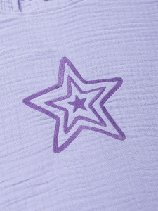 4 Katlı Nakışlı Müslin Panço - Lila - 4