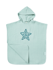 4 Katlı Nakışlı Müslin Panço - Mint Yeşili - 4