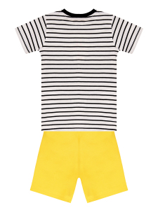 93 Truck Çizgili Sarı Erkek Çocuk Yazlık T-shirt ve Şort Takım - 4