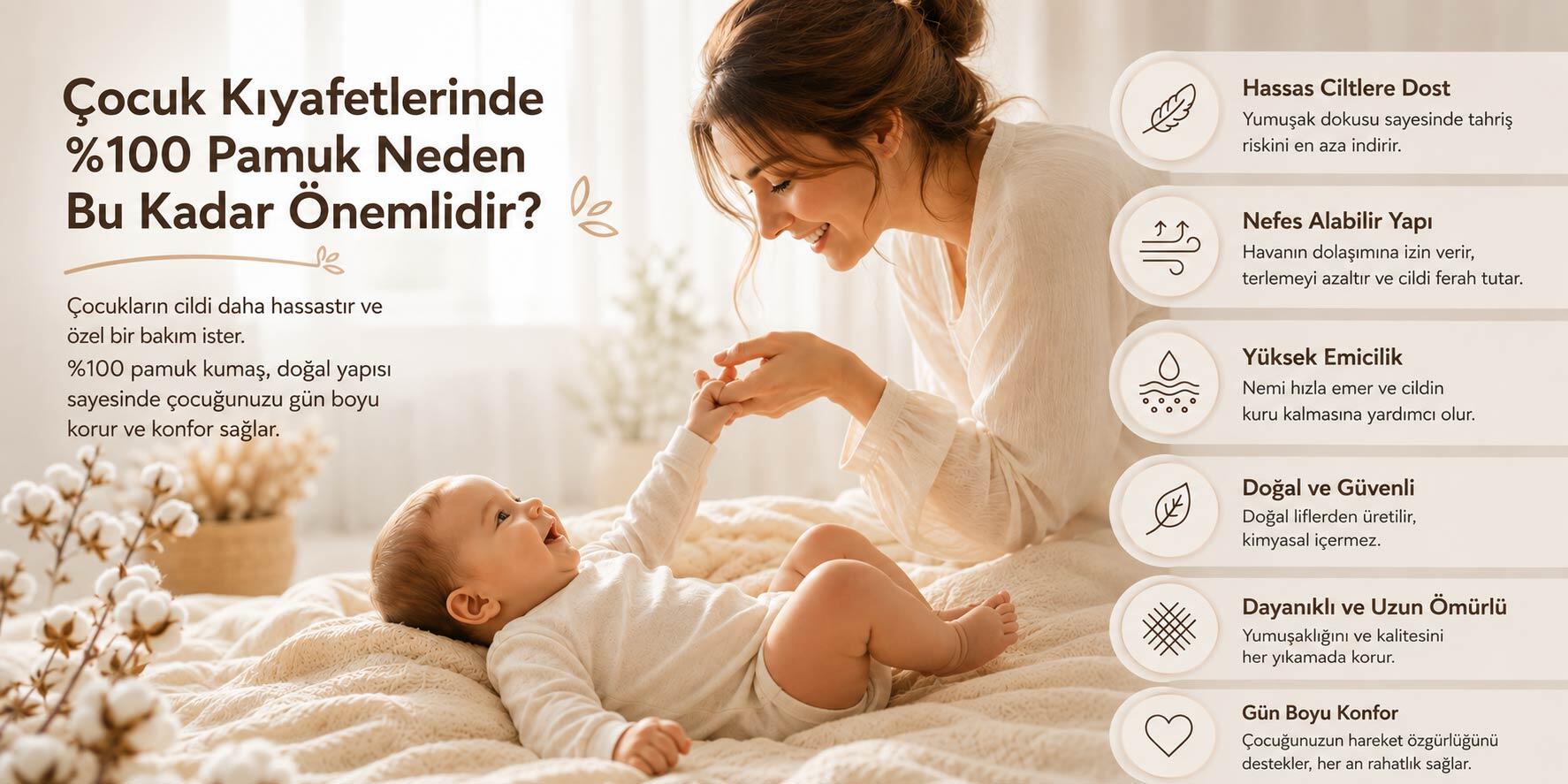 Çocuk Kıyafetlerinde %100 Pamuk Neden Bu Kadar Önemlidir?