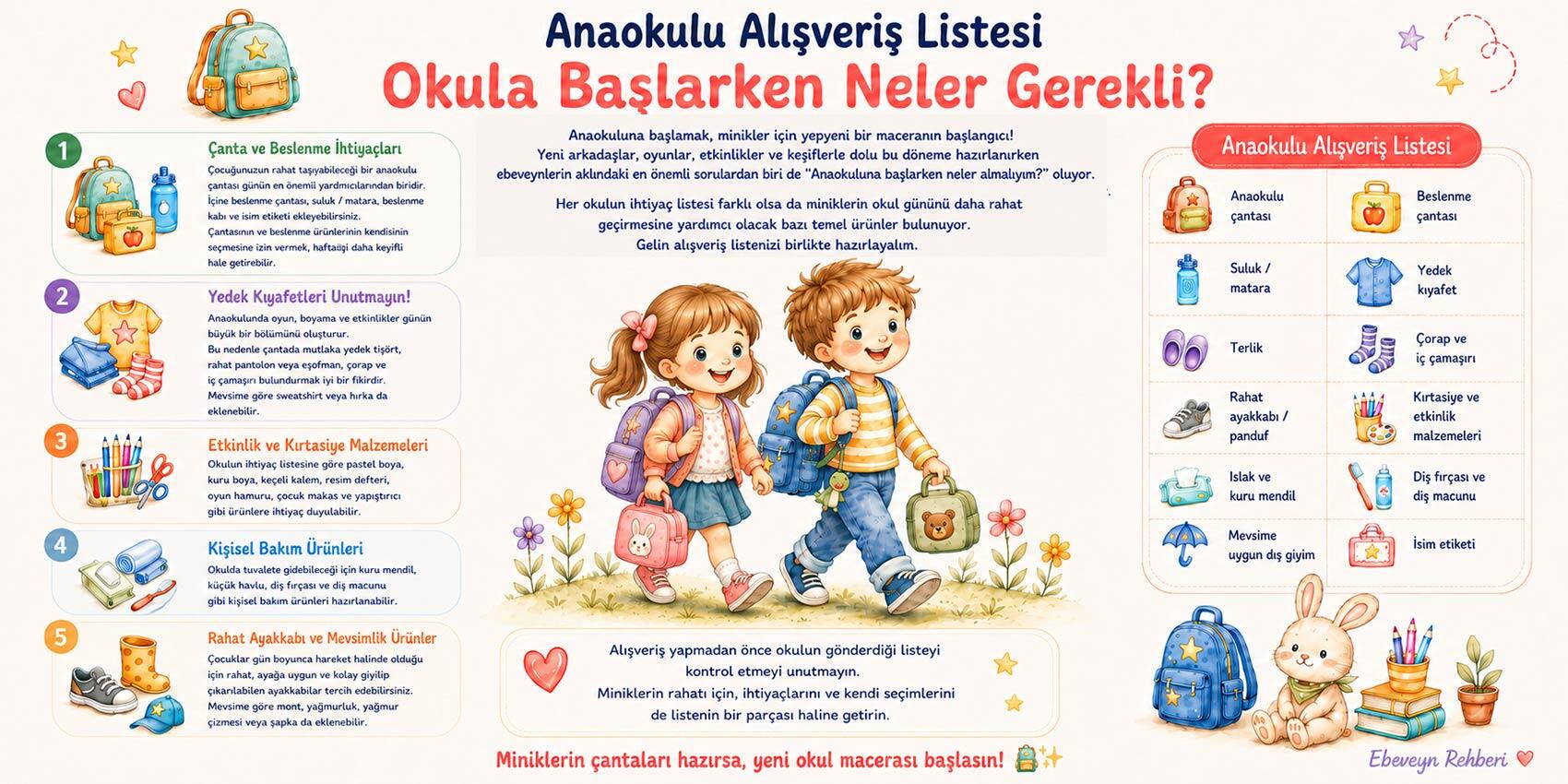 Anaokulu Alışveriş Listesi