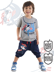 Tembel Hayvan Erkek Çocuk Yazlık T-shirt Kapri Takım - Denokids