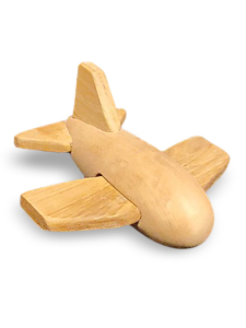 Albatros Uçak Boyasız Ahşap Oyuncak, Masif Kayın Ağacı, 18 Ay+ - CwwToys