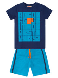 Alfabe Erkek Çocuk T-shirt Şort Takım - Thumbnail