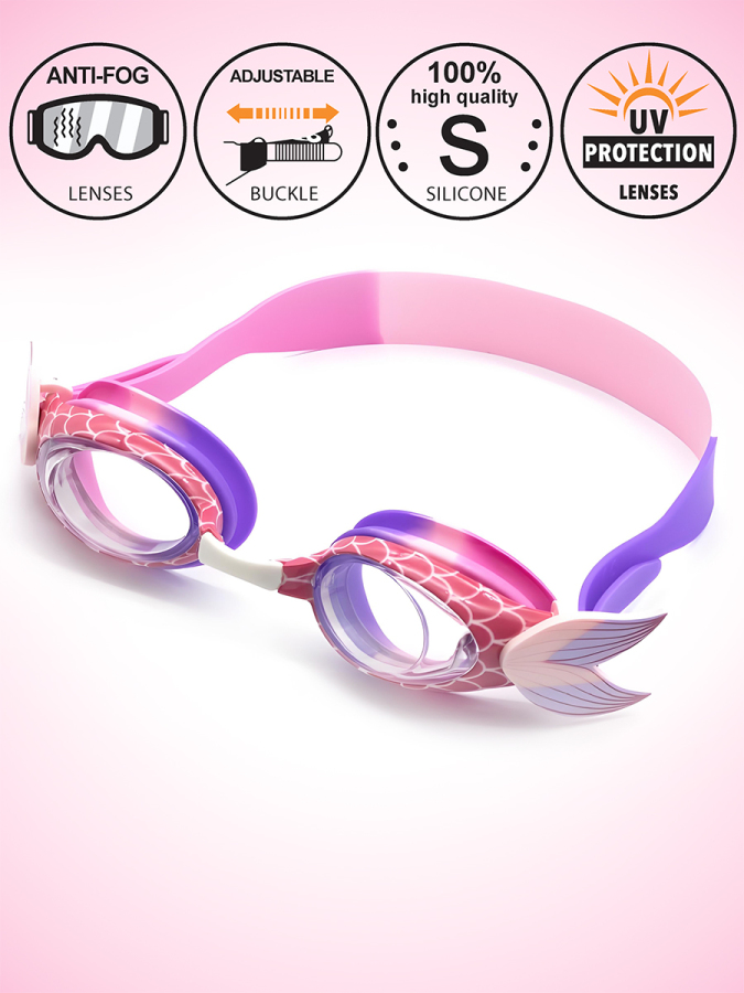 Anti-Fog UV Protected Mermaid Girl Swimming Goggles - 1