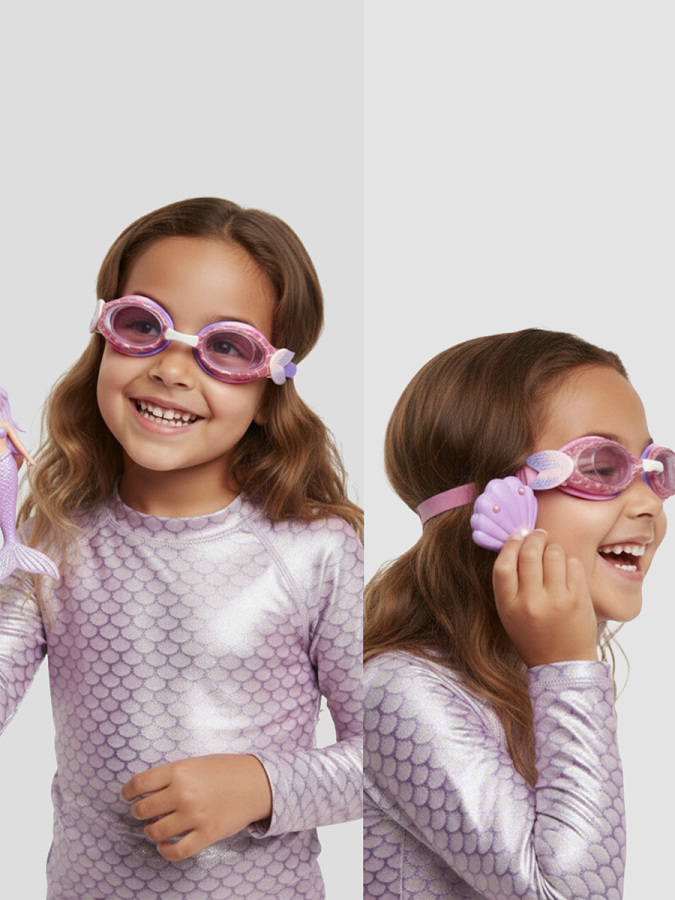 Anti-Fog UV Protected Mermaid Girl Swimming Goggles - 2