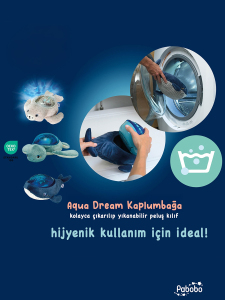 Aqua Dream Kaplumbağa Sesli Projektör – Su Altı Efektli Gece Lambası, Ağlama Sensörlü, USB-C Şarjlı, Ninni & Beyaz Gürültülü Bebek Uyku Yardımcısı | Yenidoğan 0+ - 4