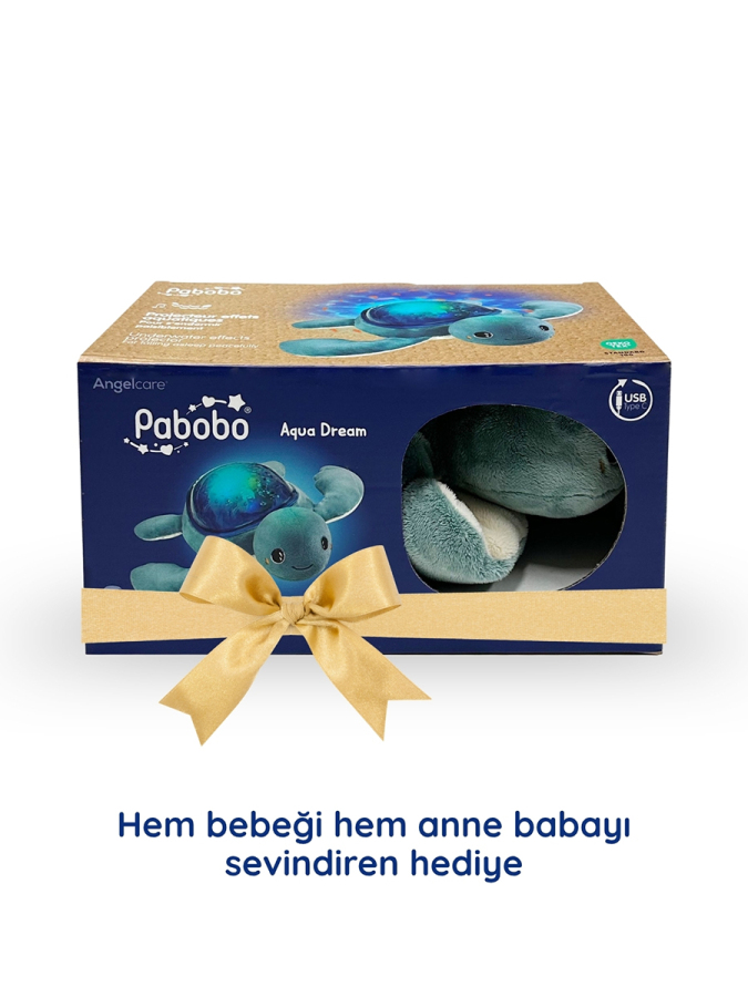 Aqua Dream Kaplumbağa Sesli Projektör – Su Altı Efektli Gece Lambası, Ağlama Sensörlü, USB-C Şarjlı, Ninni & Beyaz Gürültülü Bebek Uyku Yardımcısı | Yenidoğan 0+ - 7
