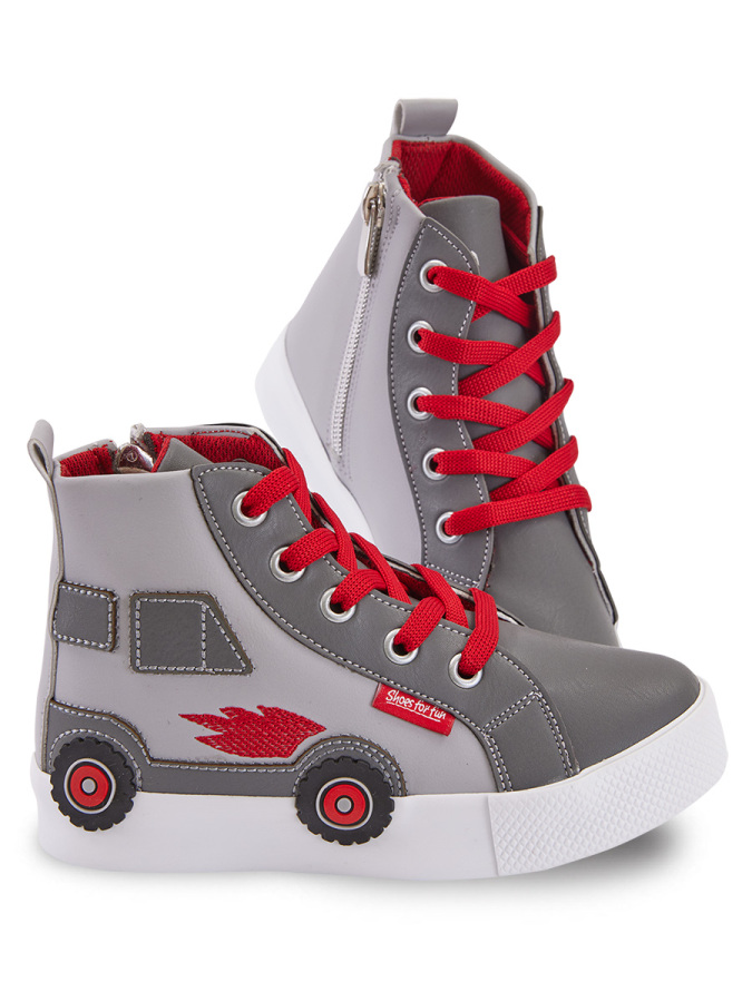 Araba Erkek Çocuk Gri Sneakers Spor Ayakkabı - 2
