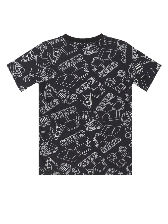 Araba Erkek Çocuk Siyah Yazlık T-Shirt Kapri Şort Takım - 6