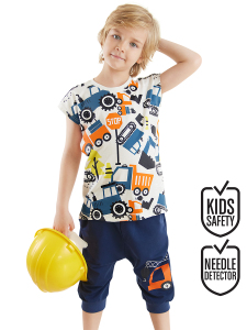 Arabalar Erkek Çocuk Yazlık T-shirt Kapri Şort Takım - Denokids