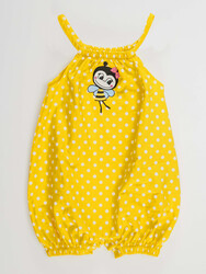 Arı Kız Bebek Poplin Sarı Tulum - Thumbnail