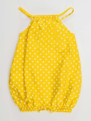 Arı Kız Bebek Poplin Sarı Tulum - Thumbnail