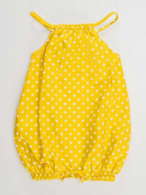 Arı Kız Bebek Poplin Sarı Tulum
