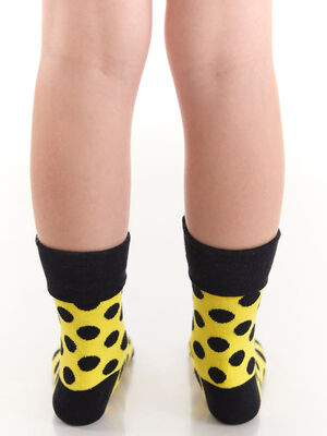 Arı Kız Çocuk Sarı Siyah Soket Çorap 2'li Takım