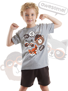 Arkadaşlar Erkek Çocuk Yazlık T-shirt Şort Takım - Denokids